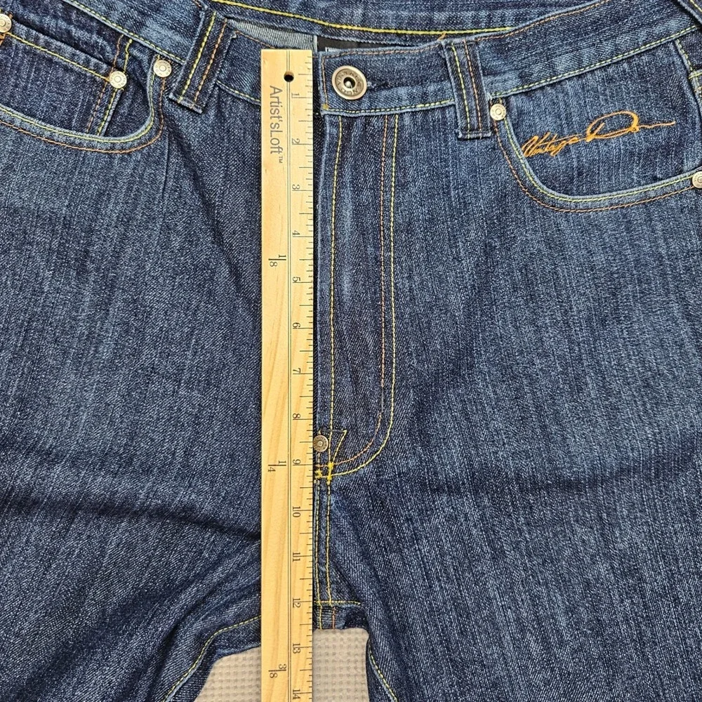 Vintage Don Baggy Jeans‎ Mens 34x32 Dark Wash Wide Leg Y2K Streetwear Distressed